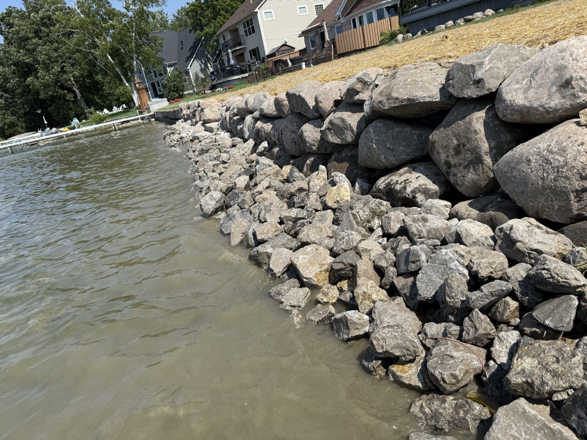 Mulch bed with hostas